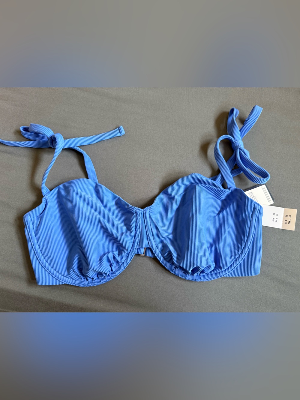 Abercrombie & Fitch Electric Blue Ribbed Bikini Top